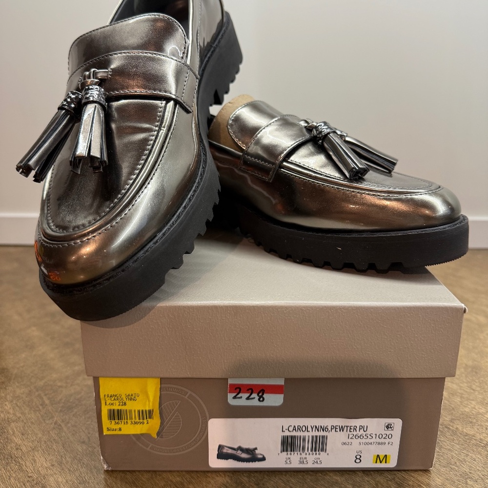 Franco Sarto L-Carolynn Loafers - Pewter - Size 8 (Womens)